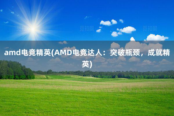 amd电竞精英(AMD电竞达人：突破瓶颈，成就精英)