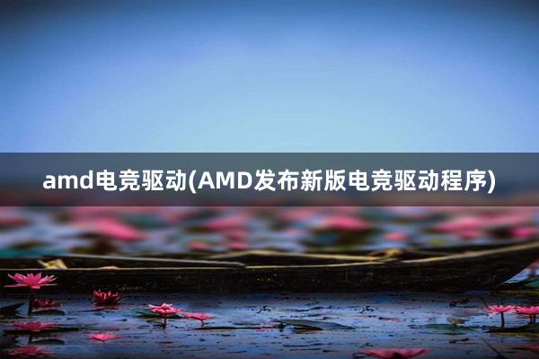 amd电竞驱动(AMD发布新版电竞驱动程序)