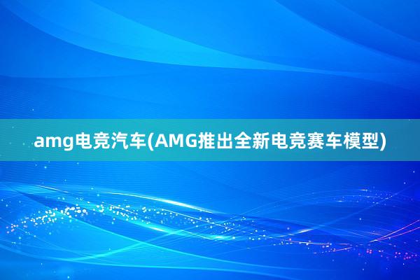 amg电竞汽车(AMG推出全新电竞赛车模型)