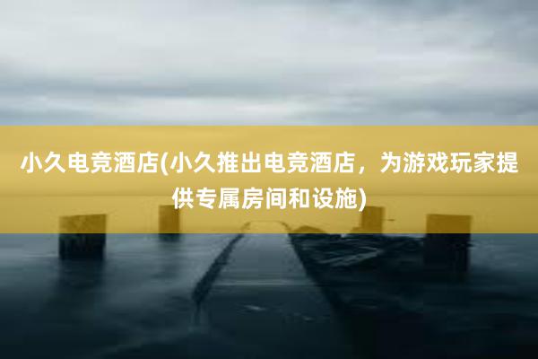 小久电竞酒店(小久推出电竞酒店，为游戏玩家提供专属房间和设施)