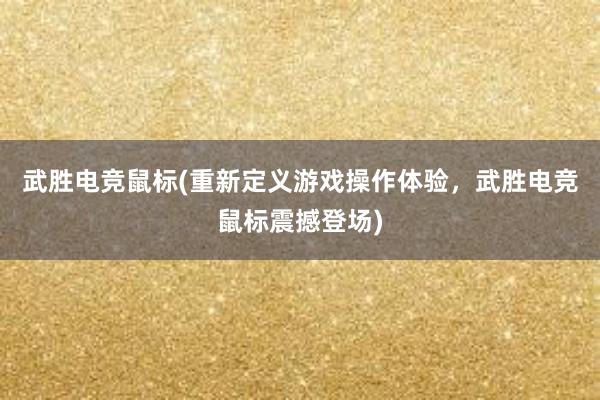 武胜电竞鼠标(重新定义游戏操作体验，武胜电竞鼠标震撼登场)