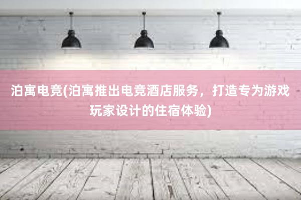 泊寓电竞(泊寓推出电竞酒店服务，打造专为游戏玩家设计的住宿体验)