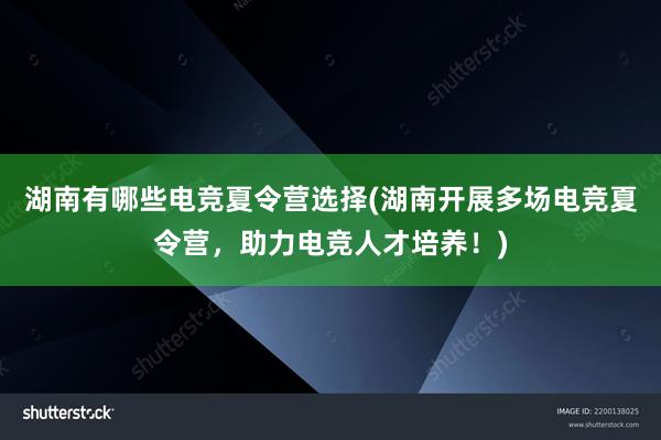 湖南有哪些电竞夏令营选择(湖南开展多场电竞夏令营，助力电竞人才培养！)