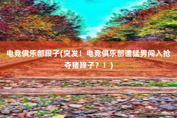 电竞俱乐部段子(突发！电竞俱乐部遭猛男闯入抢夺猪蹄子？！)