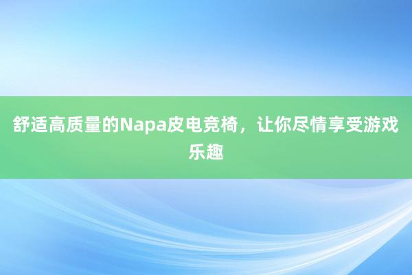 舒适高质量的Napa皮电竞椅，让你尽情享受游戏乐趣