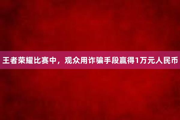 王者荣耀比赛中，观众用诈骗手段赢得1万元人民币