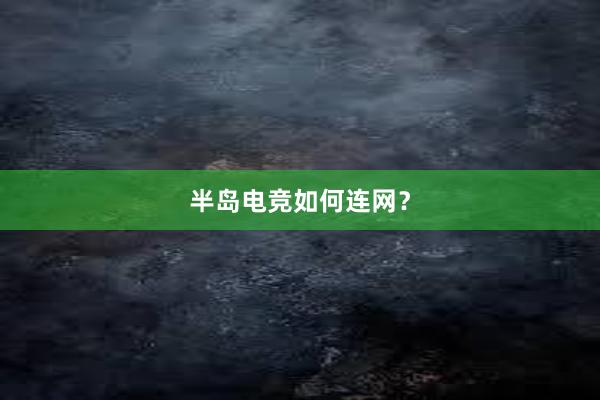 半岛电竞如何连网？