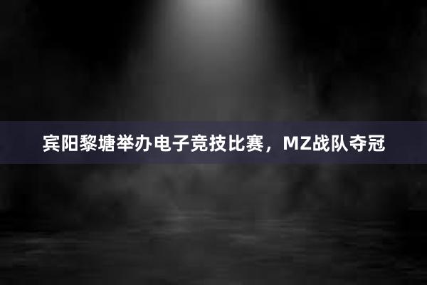 宾阳黎塘举办电子竞技比赛，MZ战队夺冠