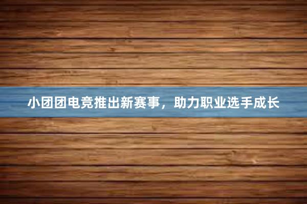 小团团电竞推出新赛事，助力职业选手成长