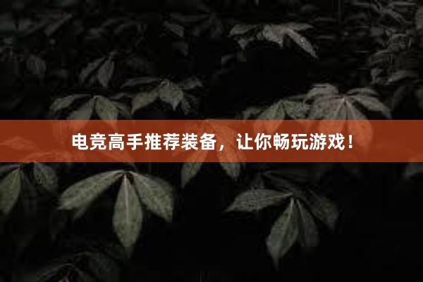 电竞高手推荐装备，让你畅玩游戏！