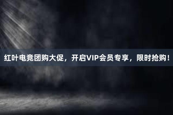 红叶电竞团购大促，开启VIP会员专享，限时抢购！